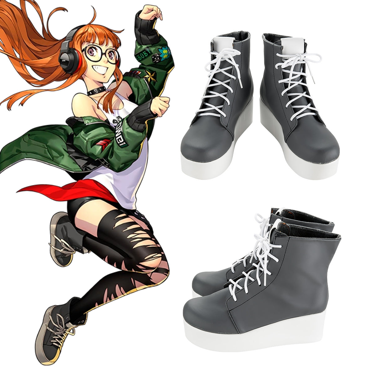 Persona 5: Dancing Star Night Futaba SakuraBlack Cosplay Shoes Shoes/Boots - Tophatter Daily Deals