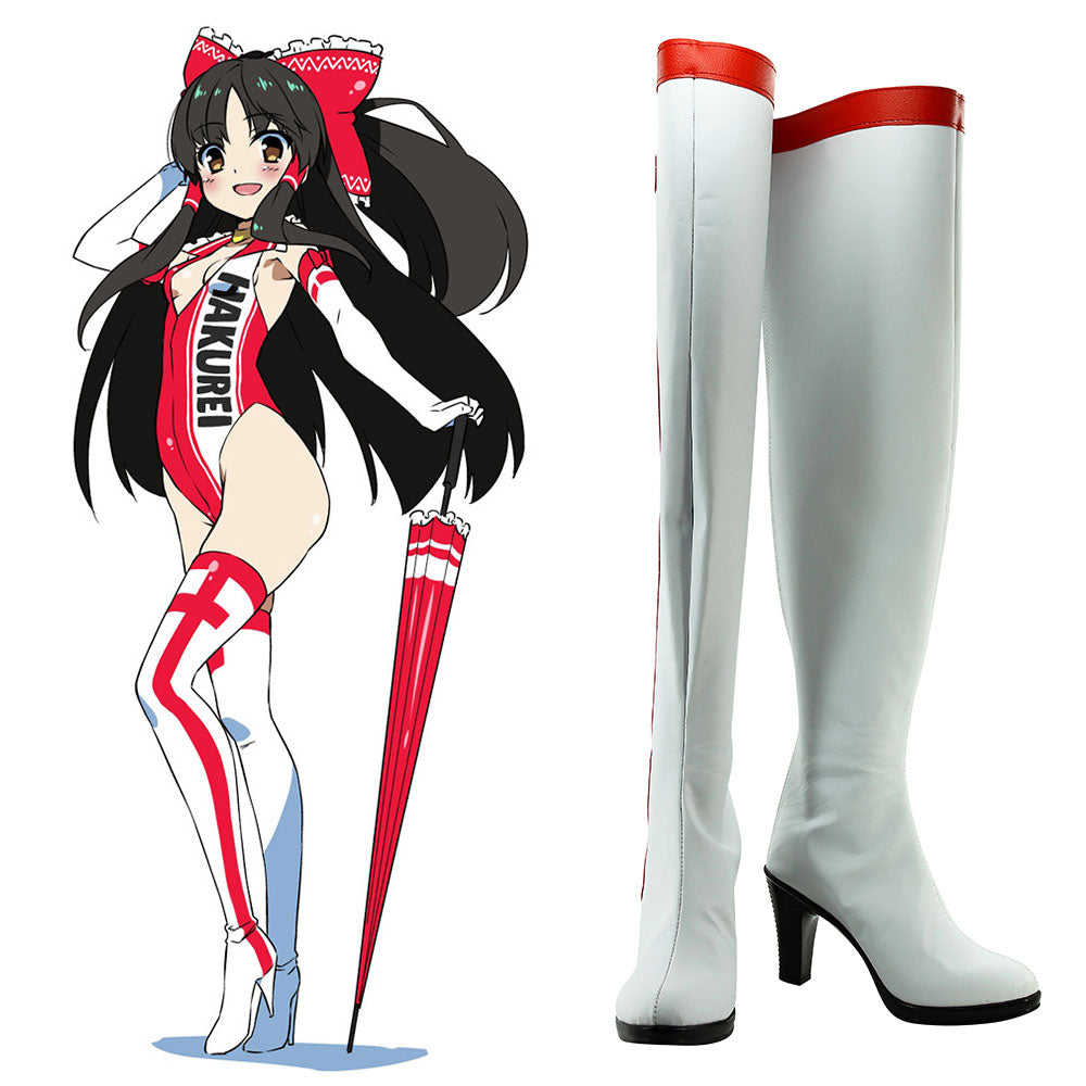 Touhou Project Black Hakurei Reimu White Shoes Cosplay Boots Shoes/Boots - Tophatter Daily Deals