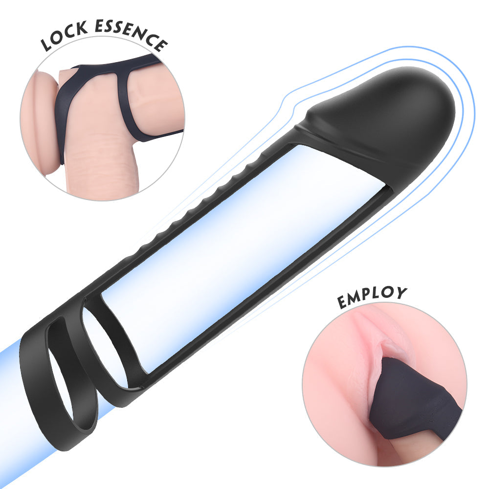 Acmejoy - S-Hand Eerection Aid Enhancing Dual Penis Ring Black Penis Rings - Tophatter Daily Deals