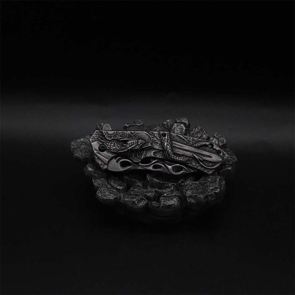 Cool Dragon With Sword Folding Knife - Tophatter Daily Deals