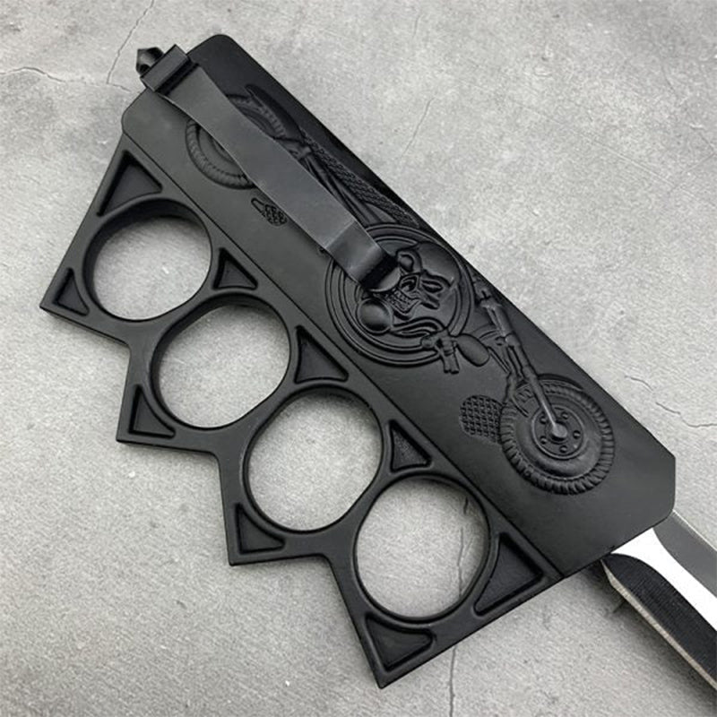 SKULL KNUCKLE AUTOMATIC KNIFE - Tophatter Daily Deals