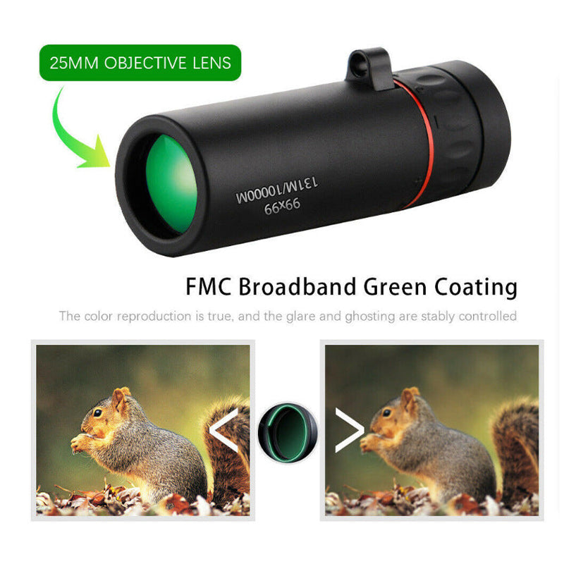 99x99 High Power HD Mini Telescope Low Light Night Vision - Tophatter Daily Deals