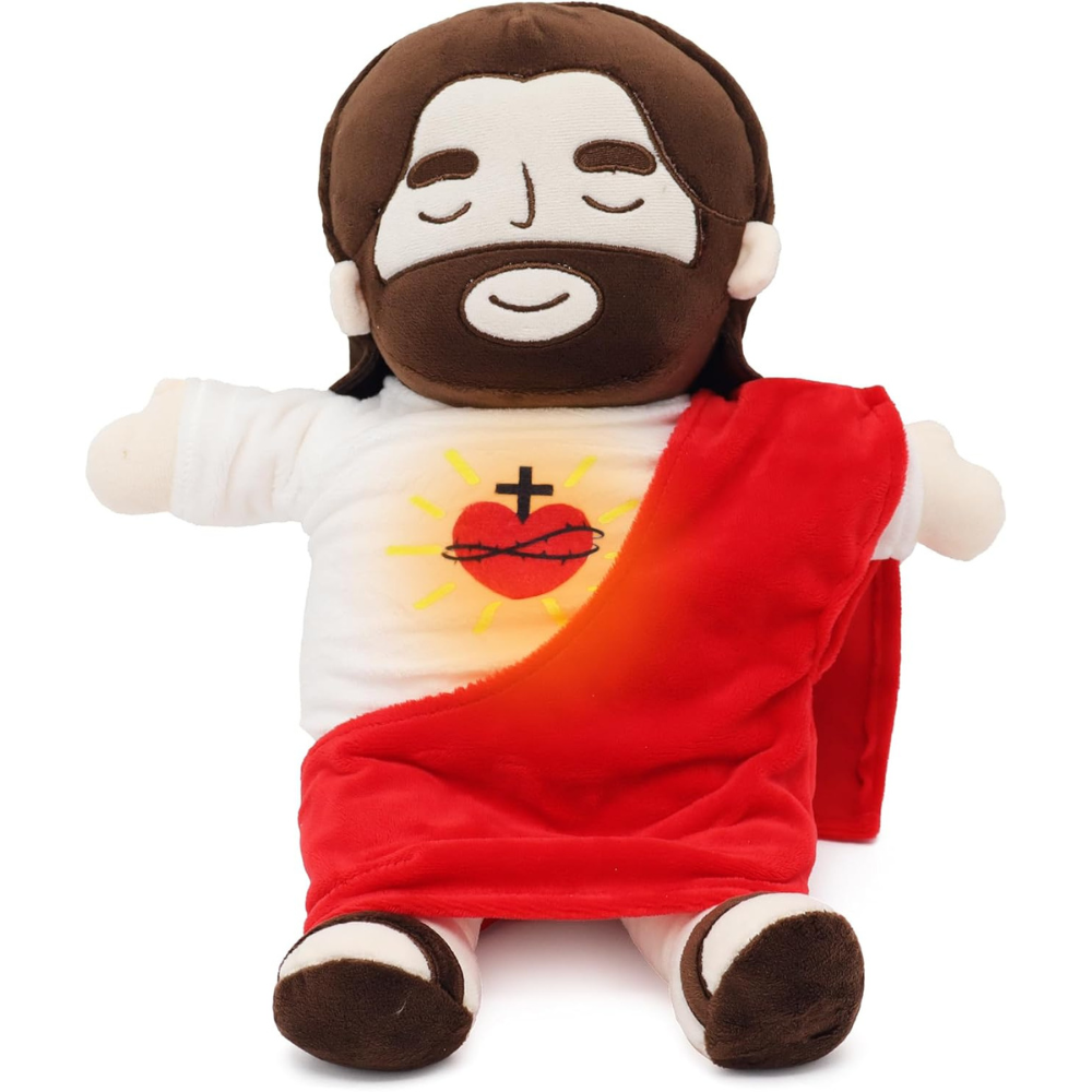 Soft Soothing Breathing Jesus Plushie for Kids Bedtime - Tophatter Daily Deals