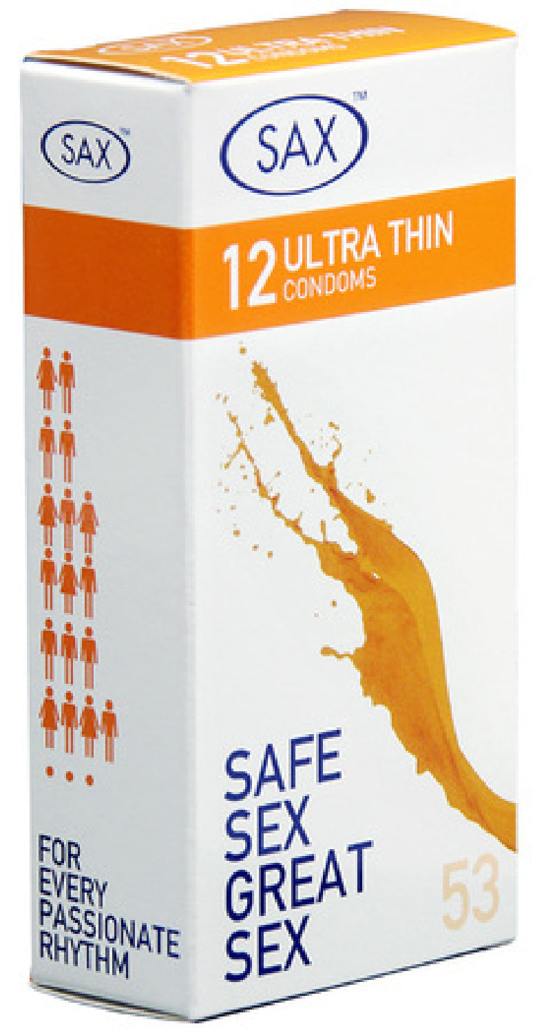 Sax Condoms Regular – Ultra Thin 53mm Nominal Width Latex Condoms Pack of 12 > Essentials > Condoms - Tophatter Daily Deals