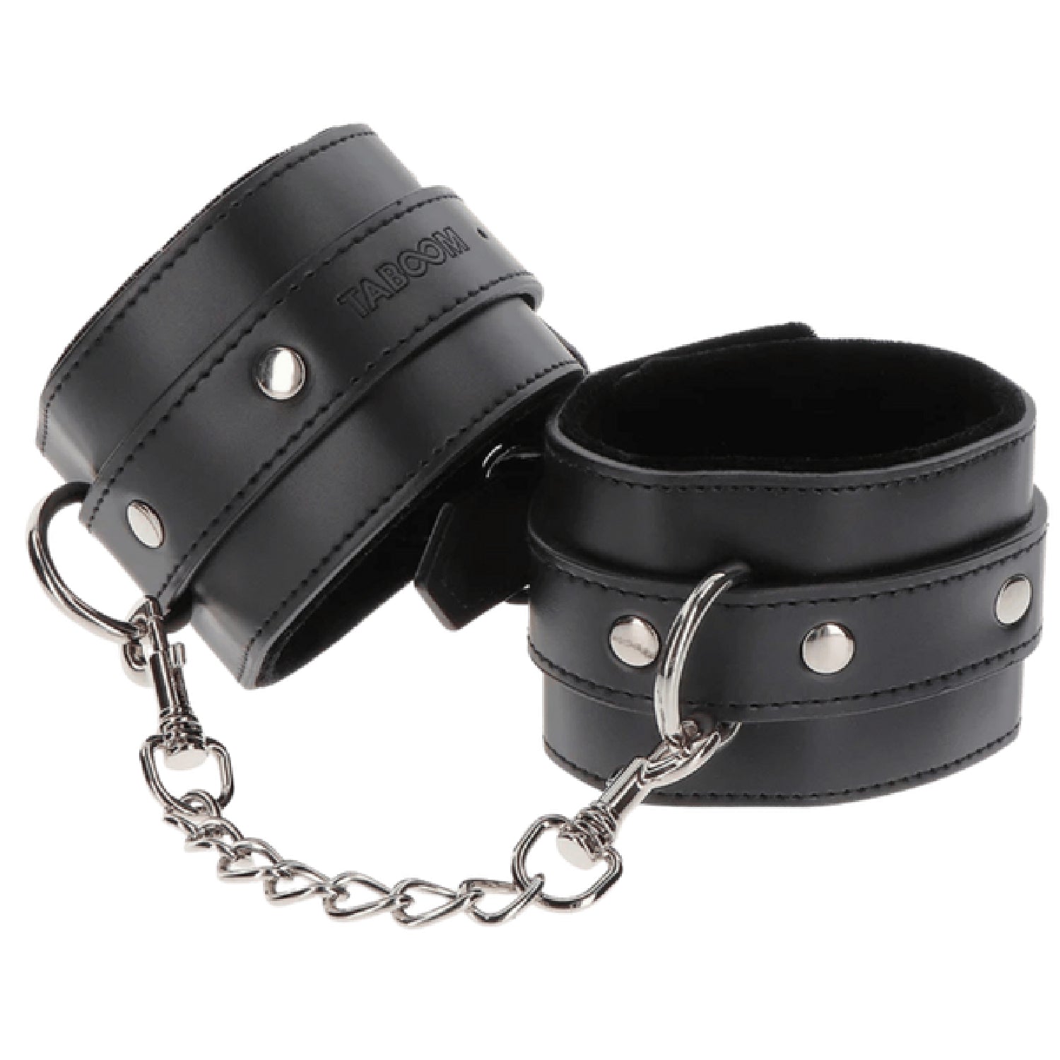 Taboom Wrist Cuffs – Adjustable Vegan Leather Bondage Wrist Cuffs with Velvet Lining > Bondage Gear > Restraints - Tophatter Daily Deals
