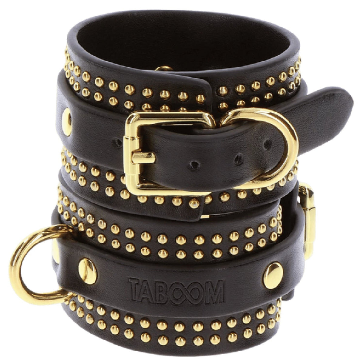 Taboom Studded Wrist Cuffs Set – Bondage Wrist Cuffs > Bondage Gear > Collars & Leashes - Tophatter Daily Deals
