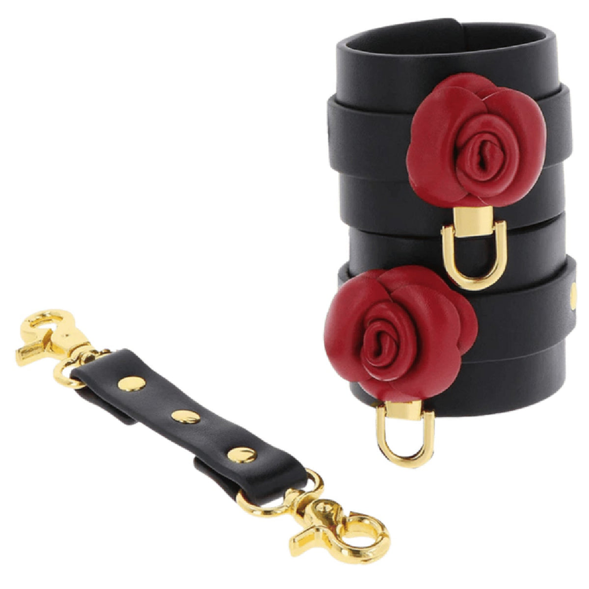 Taboom Wild Roses Wrist Cuffs – Premium Faux Leather BDSM Wrist Restraints > Bondage Gear > Restraints - Tophatter Daily Deals