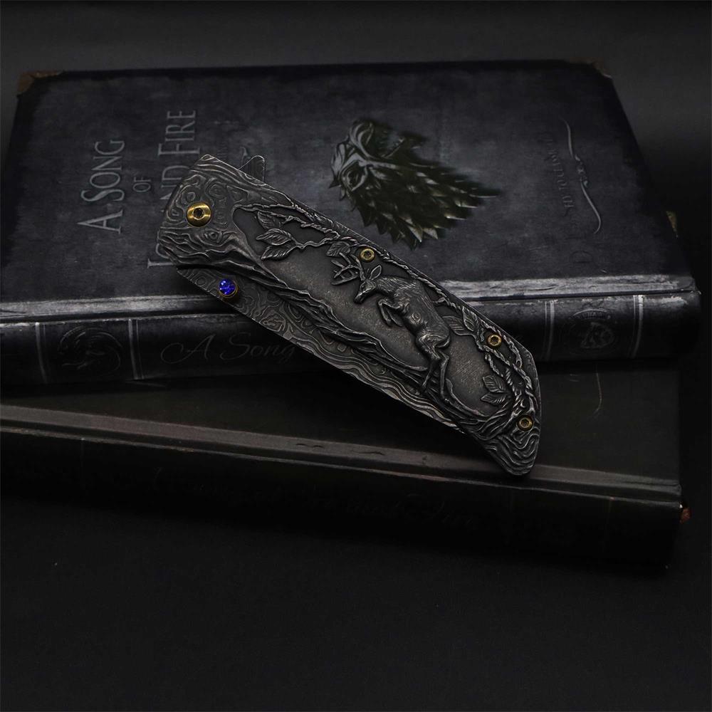 3D Sculpture Reindeer Folding Knife - Tophatter Daily Deals