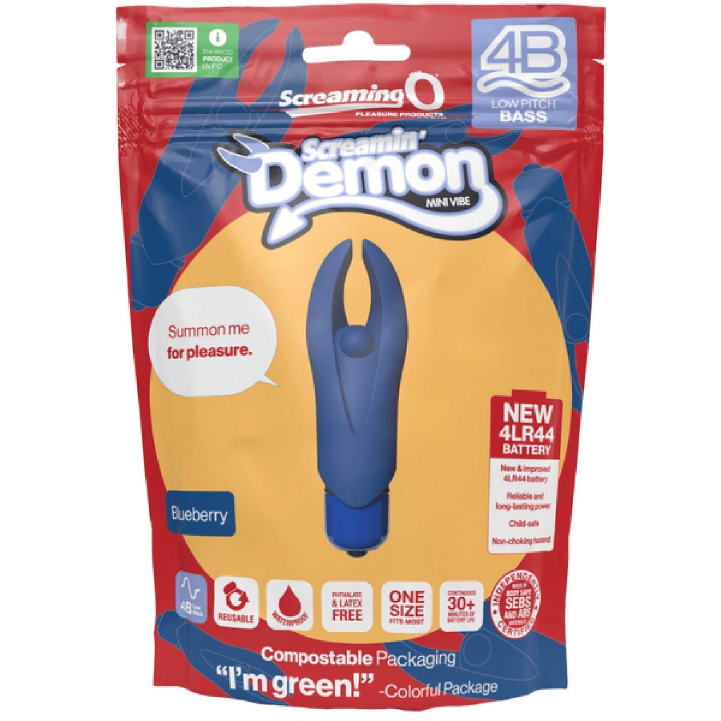 Demon 4B Low Pitch Bass – Deep-Rumbling 5-Speed Vibrator with Silicone Horns > Vibrators > Mini Vibrators - Tophatter Daily Deals