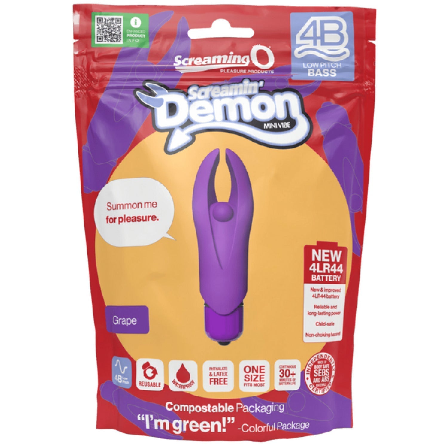 Demon 4B Low Pitch Bass – Deep-Rumbling 5-Speed Vibrator with Silicone Horns > Vibrators > Mini Vibrators - Tophatter Daily Deals
