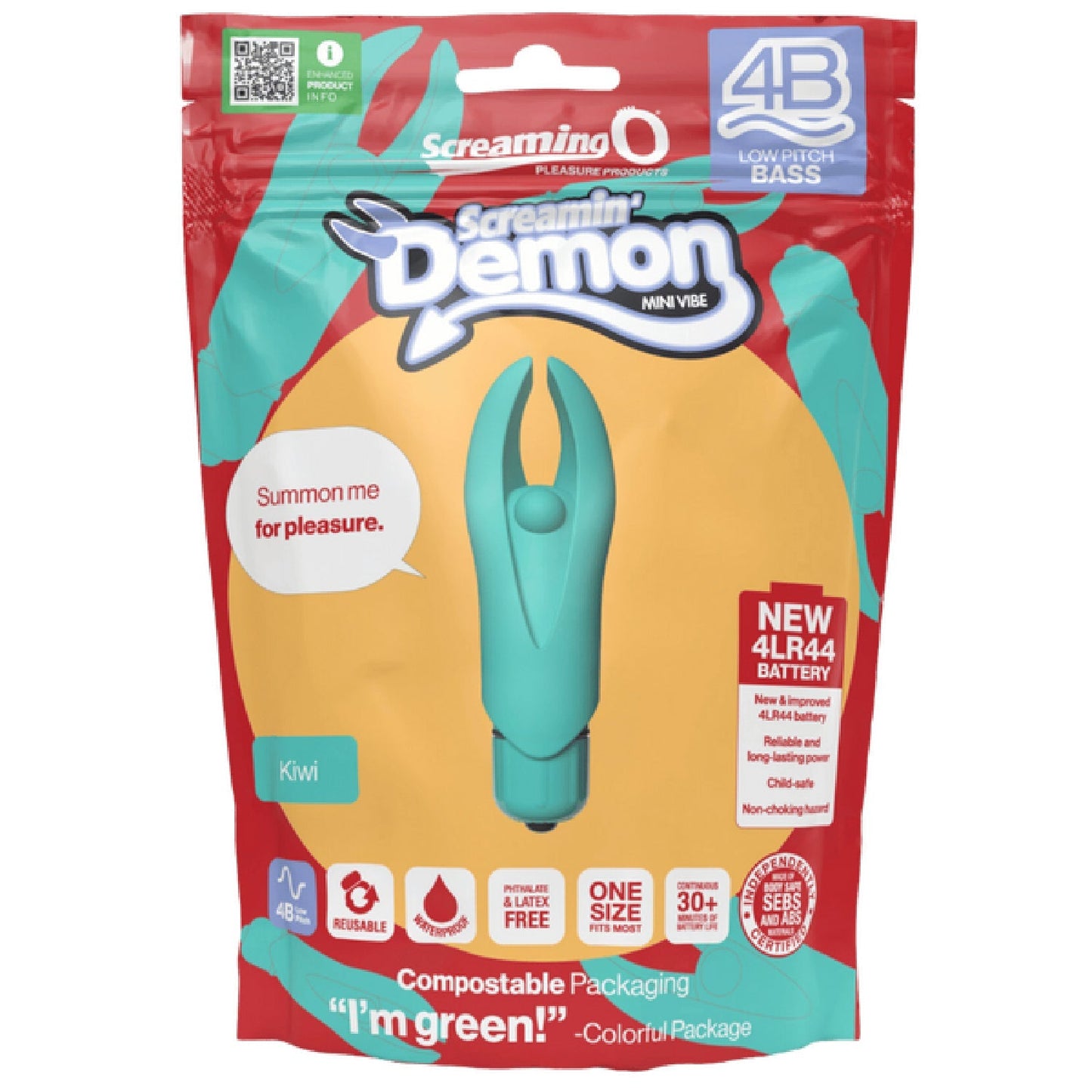 Demon 4B Low Pitch Bass – Deep-Rumbling 5-Speed Vibrator with Silicone Horns > Vibrators > Mini Vibrators - Tophatter Daily Deals