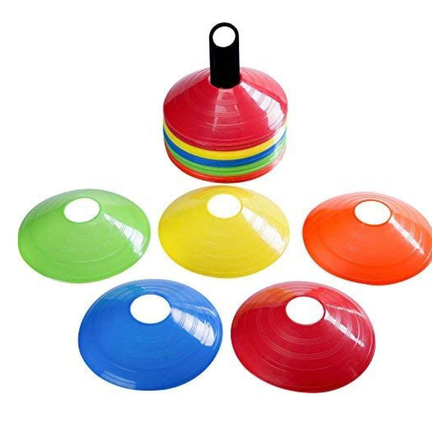 Football Training Cones – Indoor/Outdoor Use – Set of 50 Sports Safety Space Marker Cones with Stand and Bag. Soccer - Tophatter Daily Deals