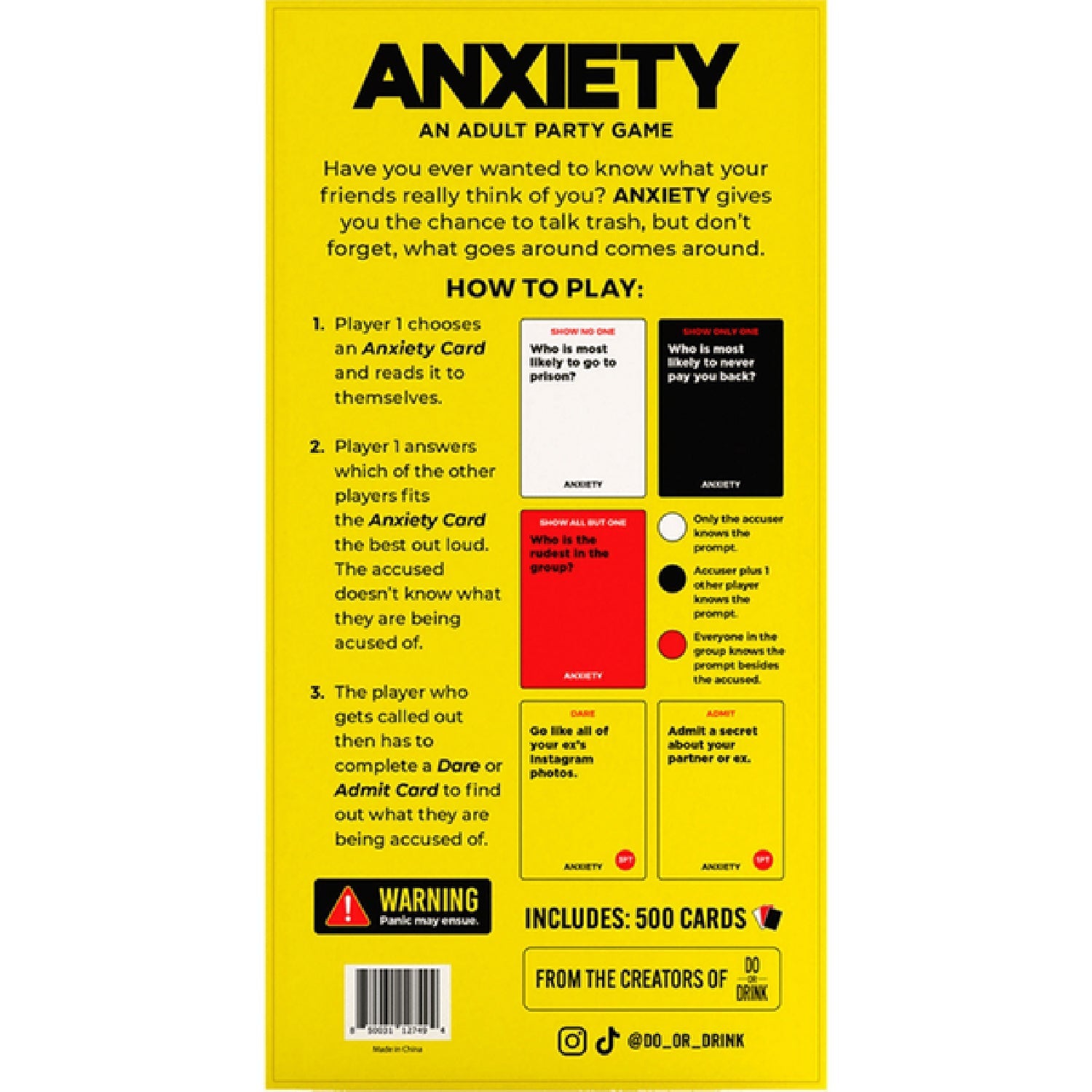 Anxiety Party Card Game – Social Game for 4+ Players Ages 17+ > Novelties > Card Games - Tophatter Daily Deals