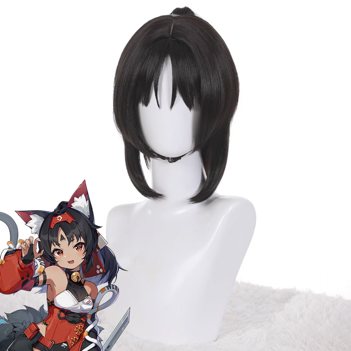 Zenless Zone Zero Nekomiya Mana Black Cosplay Wig Wig - Tophatter Daily Deals