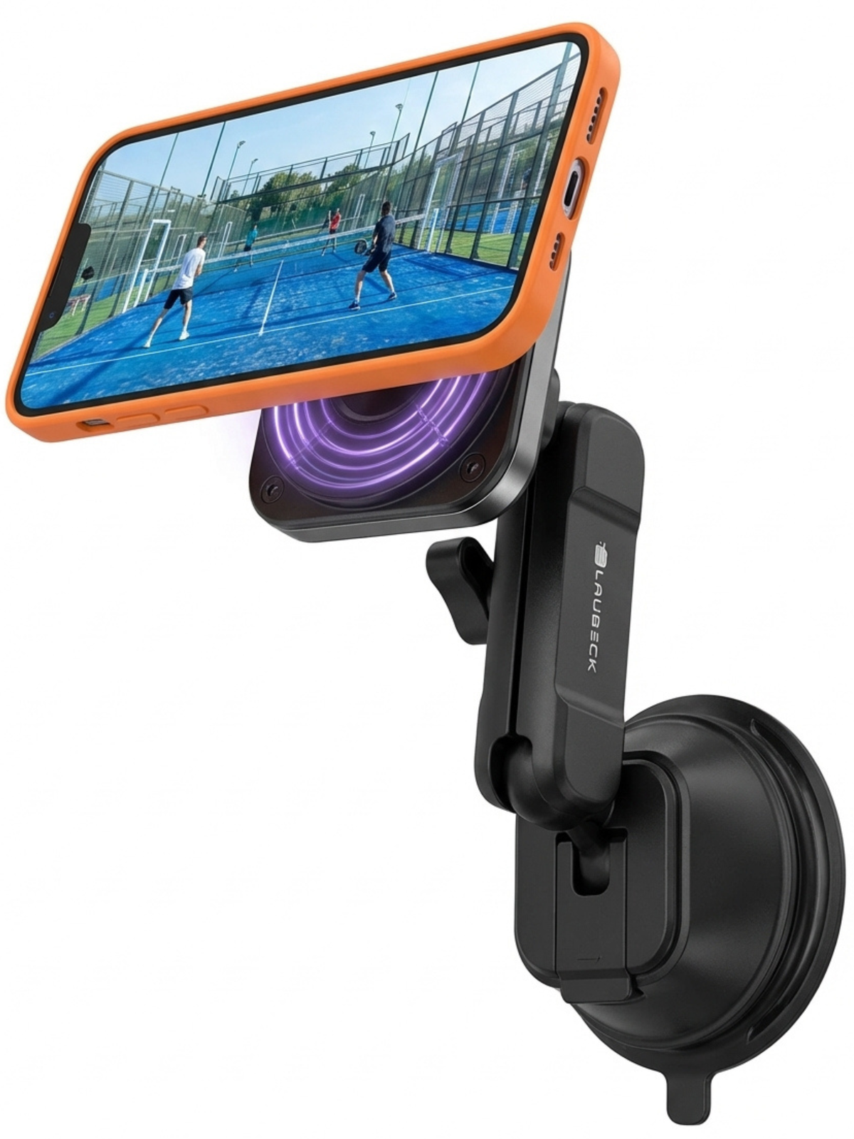 Padel Phone Holder for Glass Courts – MagSafe Compatible with Double Suction Cup & Aluminum Arm Phone Mounts & Holders - Tophatter Daily Deals