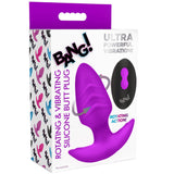 Rotating & Vibrating Silicone Butt Plug w/ Remote (Purple) > Anal Range > Vibrating Butt Plugs - Tophatter Daily Deals