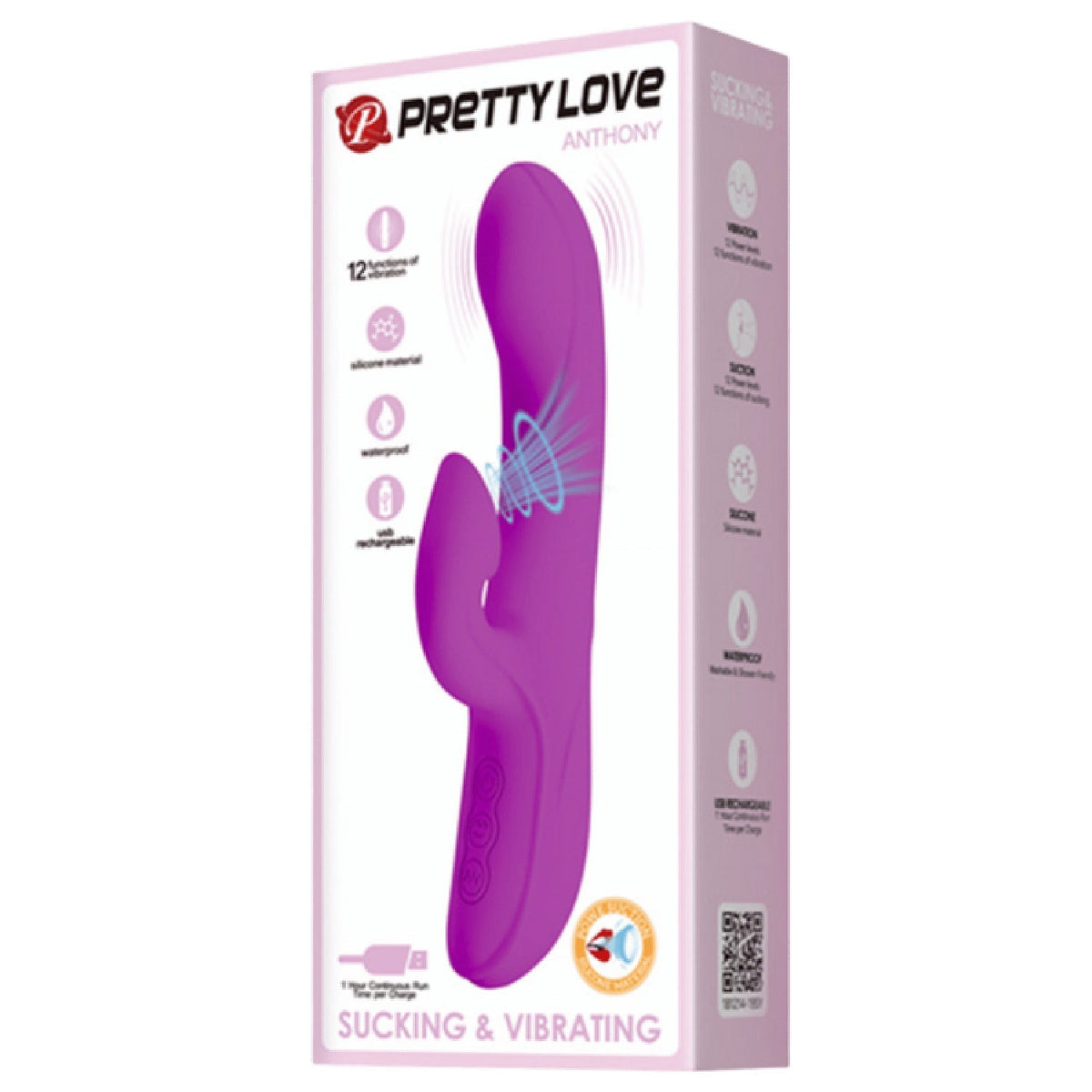 Rechargeable Anthony – Silicone Clit Suction Rabbit Vibrator With Curved Shaft And Thicker Tip > Vibrators > Ladies > Rabbit Multi - Tophatter Daily Deals