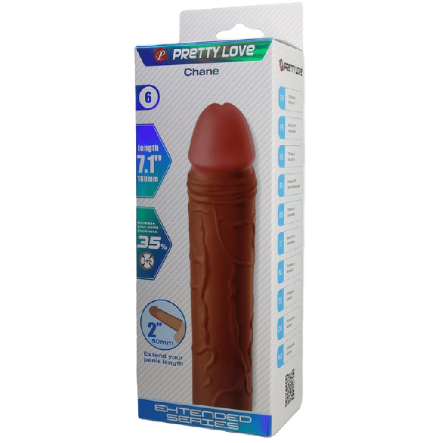 Chane 7.1 Inch Penis Extender Sleeve – Ultra Realistic Textured Sleeve > Sex Toys For Men > Penis Sleeves - Tophatter Daily Deals