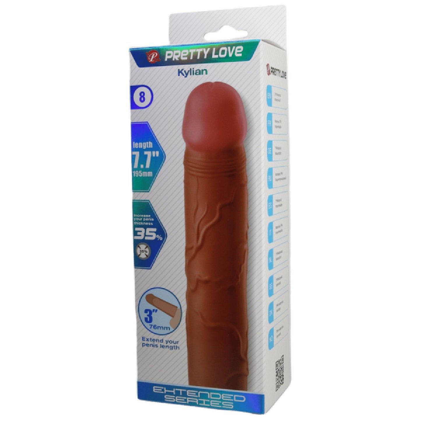 Kylian 7.1 Inch Penis Extender – Ultra Realistic Sleeve with Textured Surface > Sex Toys For Men > Penis Sleeves - Tophatter Daily Deals