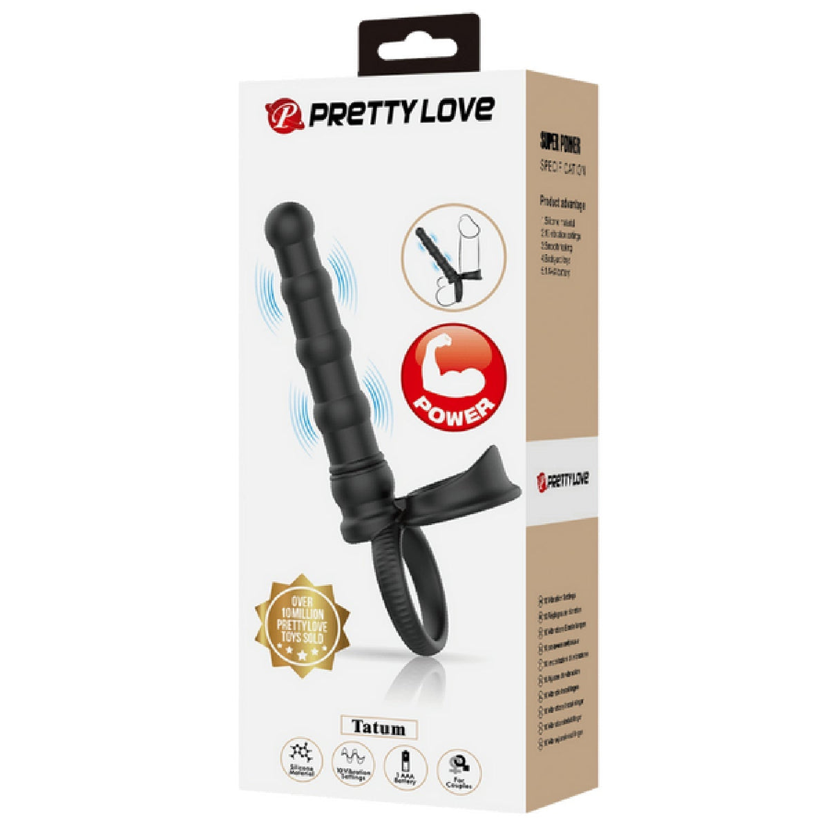 Tatum Cock Ring with Anal Probe – Silicone 10 Frequency Vibrating Cock Ring > Anal Range > Anal Probes - Tophatter Daily Deals