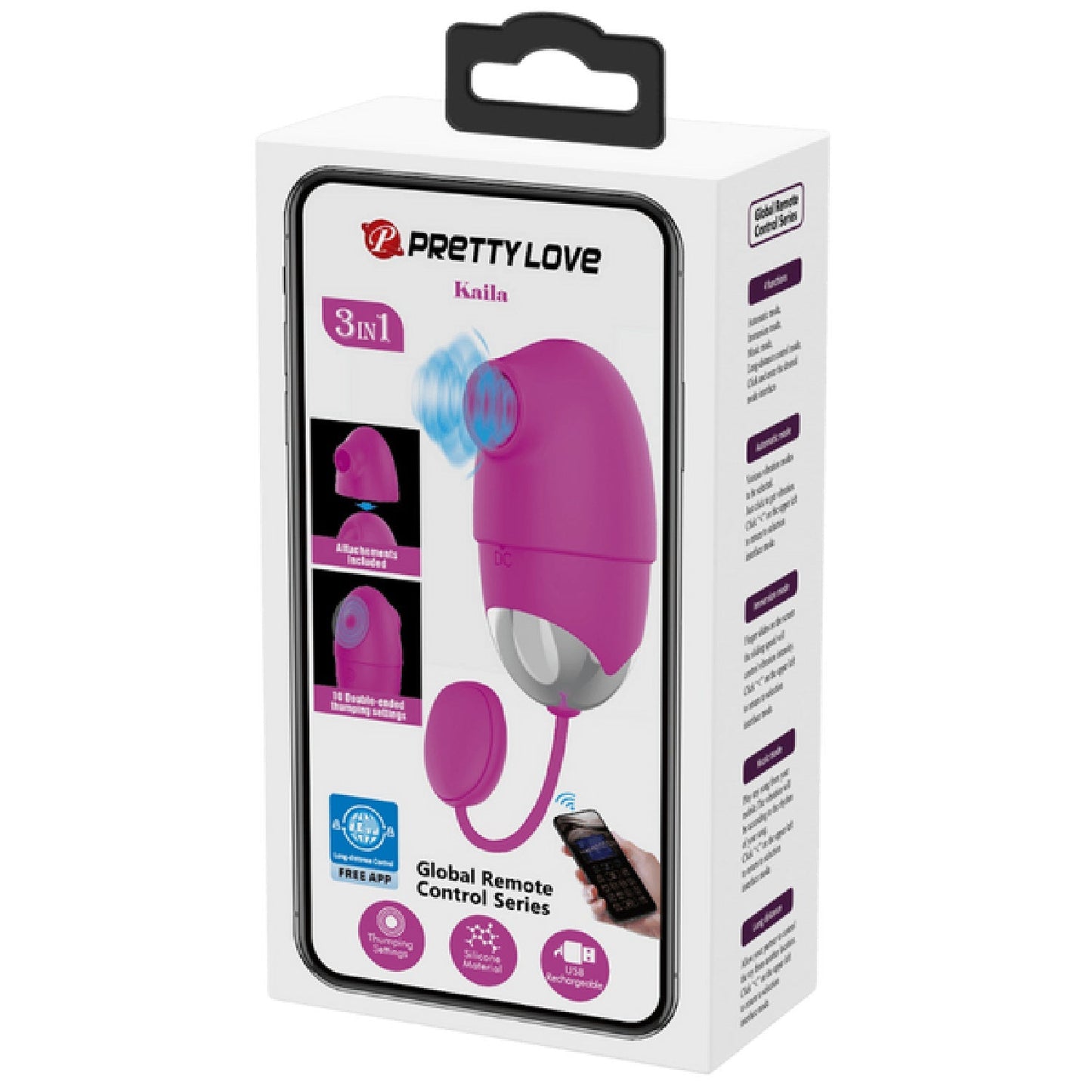 App Control Kaila – Remote-Controlled Vibrating Egg with Removable Sleeve > Sex Toys For Ladies > Vibrating Eggs - Tophatter Daily Deals