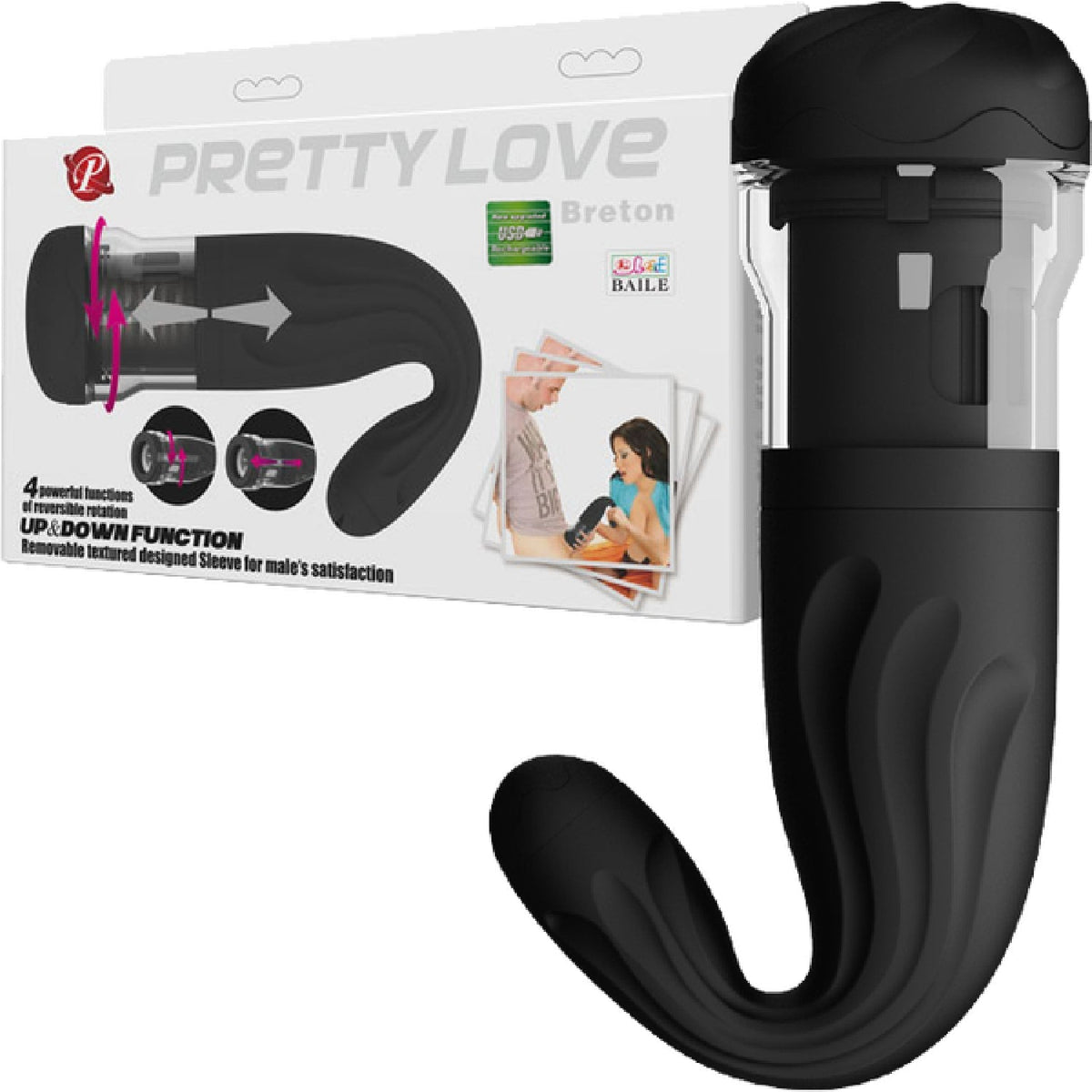 Pretty Love Breton – Rechargeable Male Masturbator with Rotation and Thrust Functions > Sex Toys For Men > Masturbators > Vibrating - Tophatter Daily Deals