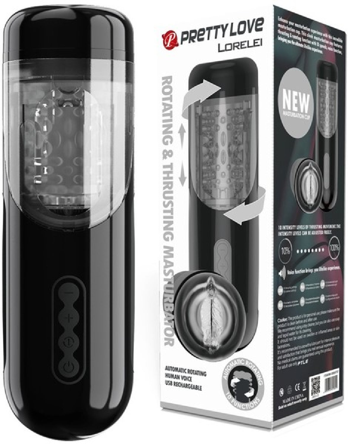Pretty Love Lorelei – Rotating and Thrusting Male Masturbator with 10 Speeds > Sex Toys For Men > Masturbators > Vibrating - Tophatter Daily Deals