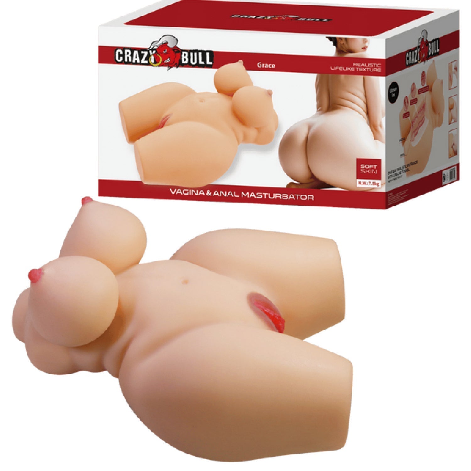 Grace Sort Skin Anatomically Precise Masturbator – Weighted Core Vagina and Anal Stimulator > Sex Toys > Sex Dolls > Premium - Tophatter Daily Deals