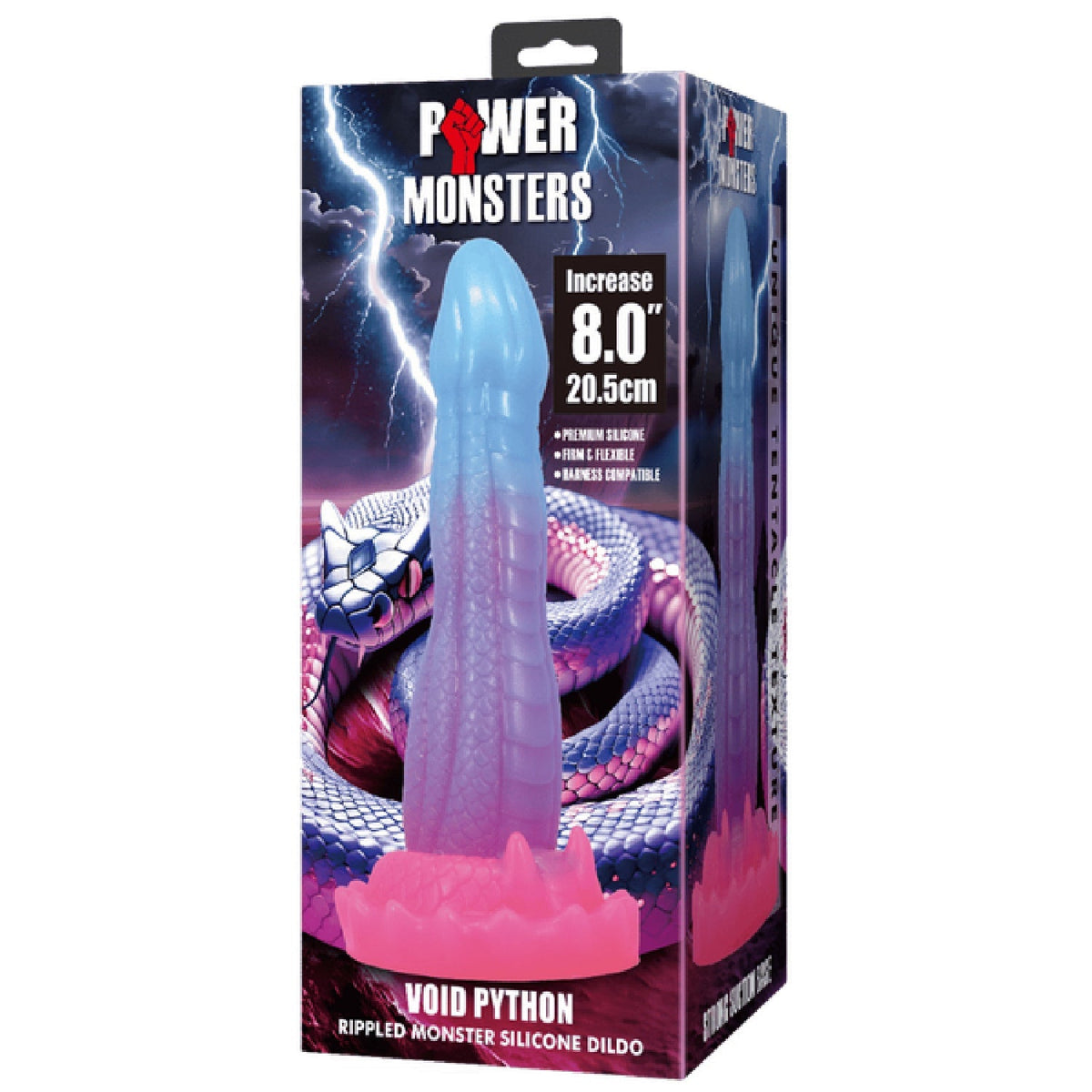 Void Python 8 Inch – Textured Silicone Dildo with Suction Base > Dildos > Fantasy - Tophatter Daily Deals