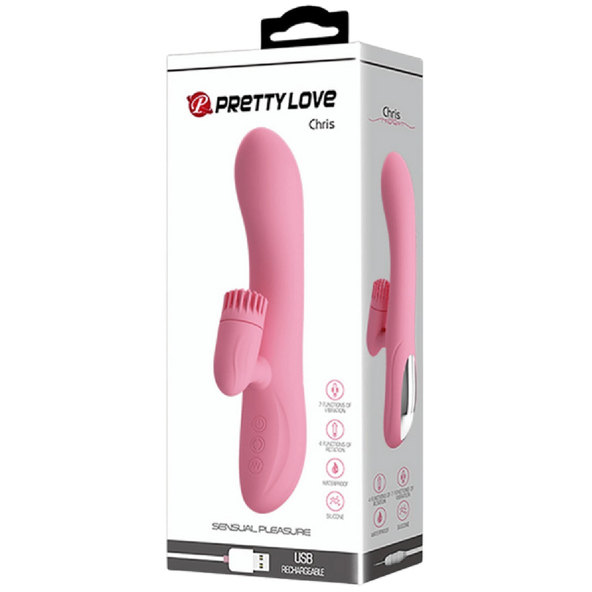 Chris Rechargeable Rotating Tongue Rabbit Vibrator > Vibrators > Ladies > Rabbit Multi - Tophatter Daily Deals