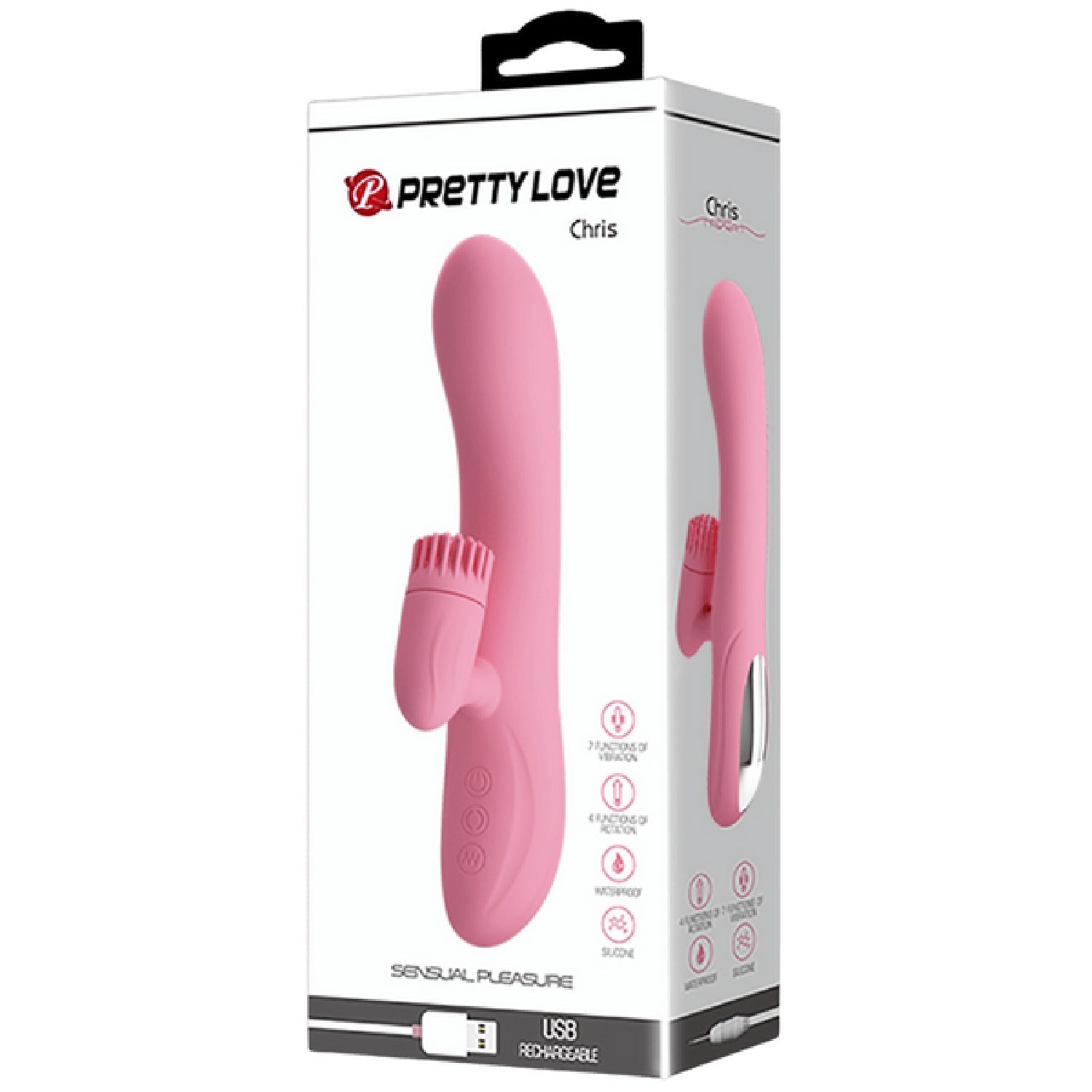 Chris Rechargeable Rotating Tongue Rabbit Vibrator > Vibrators > Ladies > Rabbit Multi - Tophatter Daily Deals