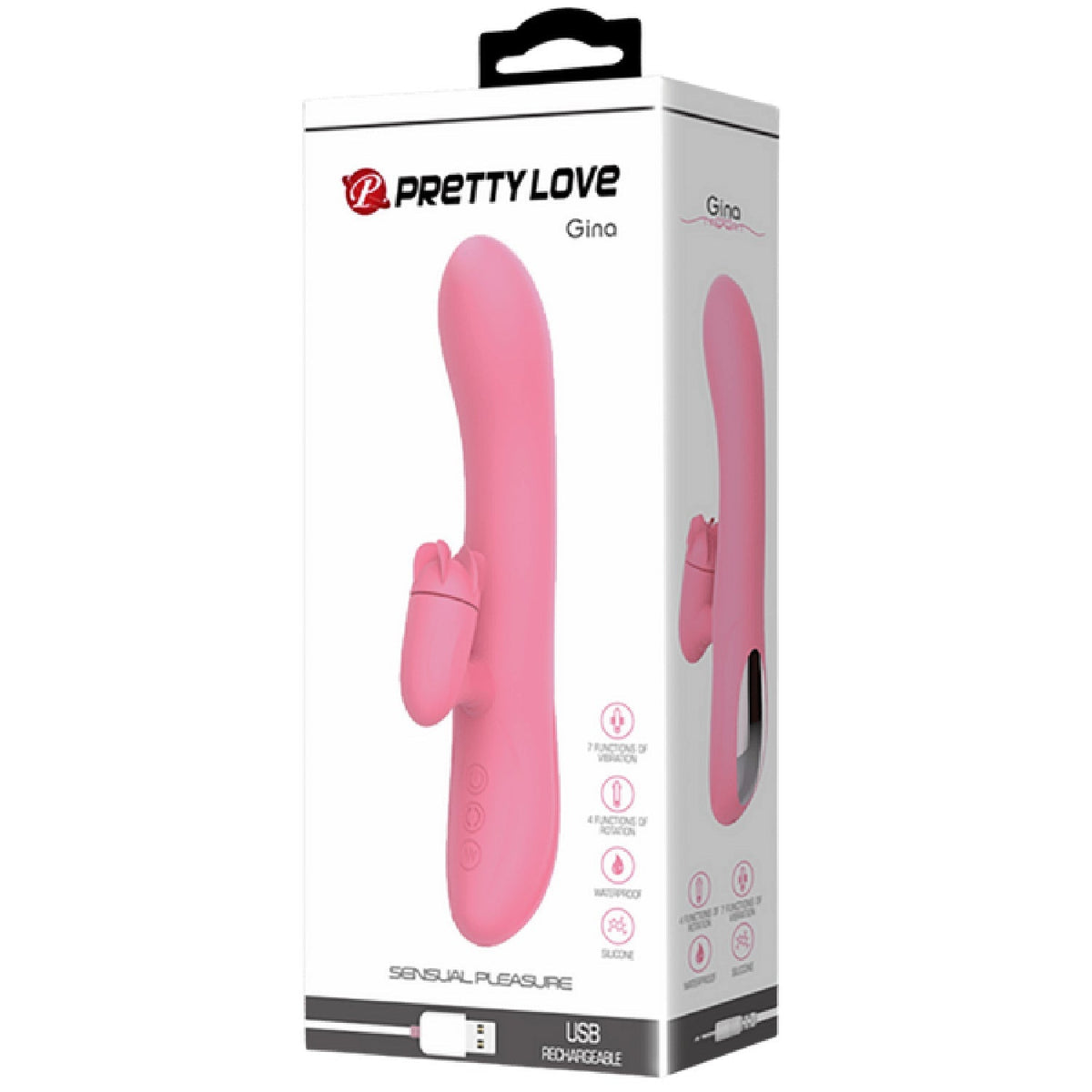 Gina – Rotating Tongue Rabbit Vibrator with 7 Vibration Functions > Vibrators > Ladies > Rabbit - Tophatter Daily Deals