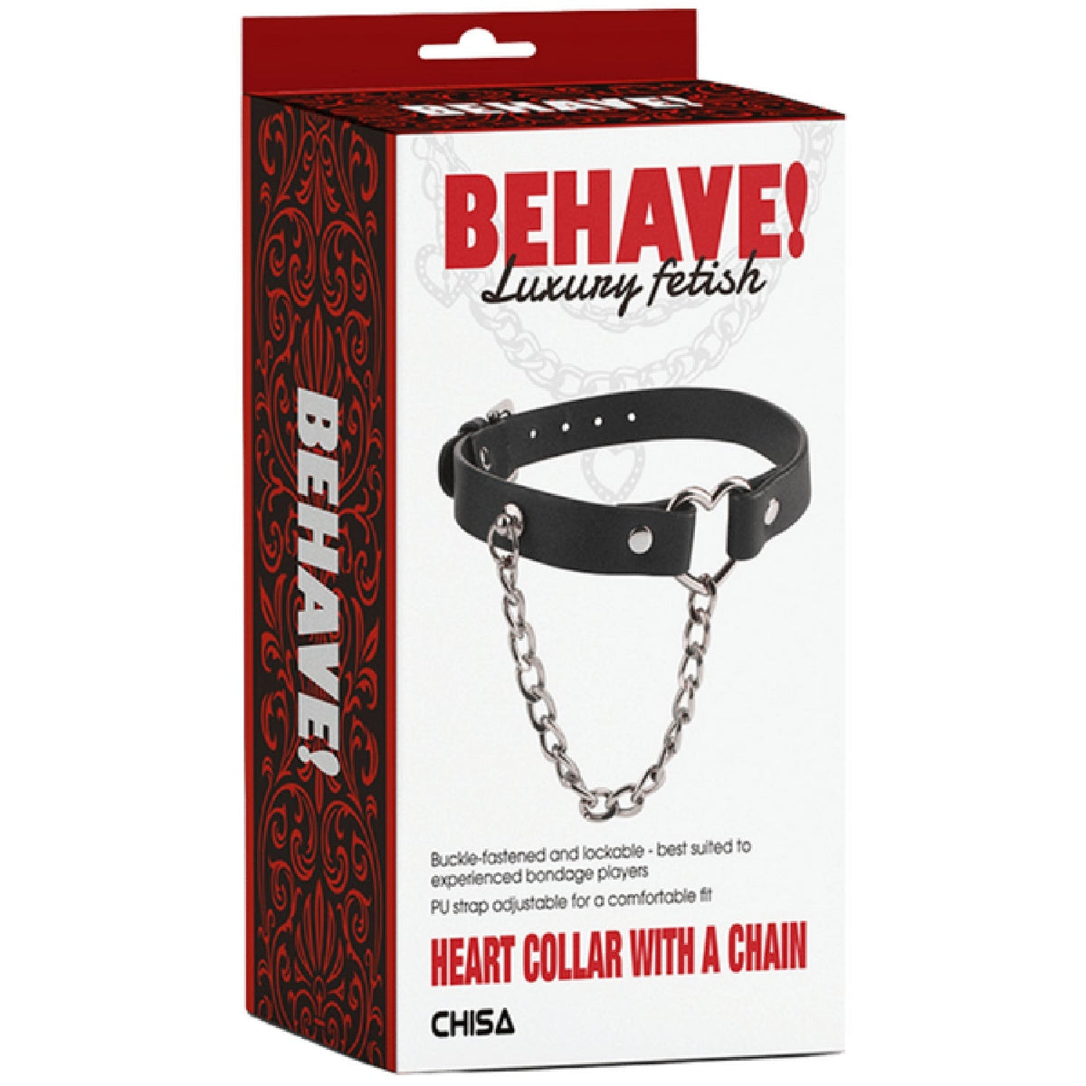 Heart Collar with Lockable Buckle and Chain – Bondage Collar > Bondage Gear > Collars & Leashes - Tophatter Daily Deals