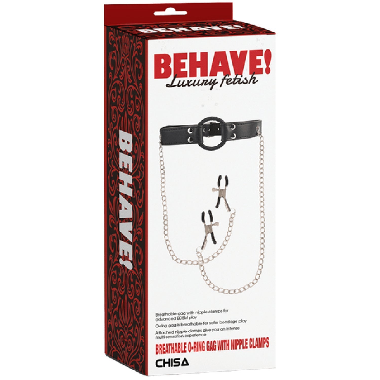 Breathable O-Ring Gag with Nipple Clamps – BDSM Accessory > Sex Toys > Nipple Clamps - Tophatter Daily Deals