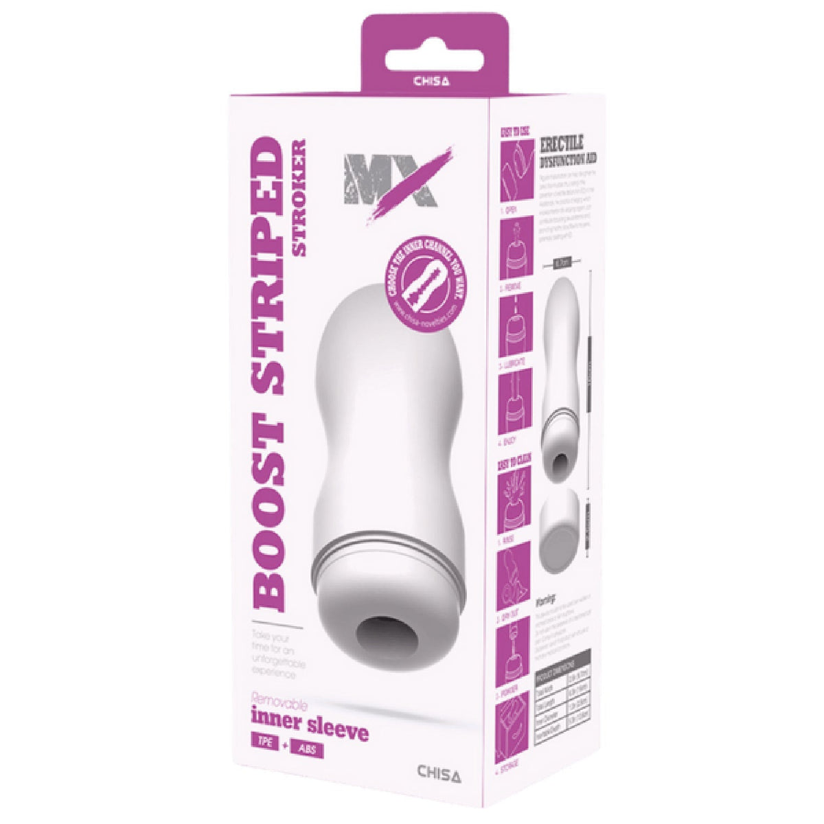 Boost Striped Stroker – Super-Soft 16cm Masturbator Sleeve > Sex Toys For Men > Masturbators Cup - Tophatter Daily Deals