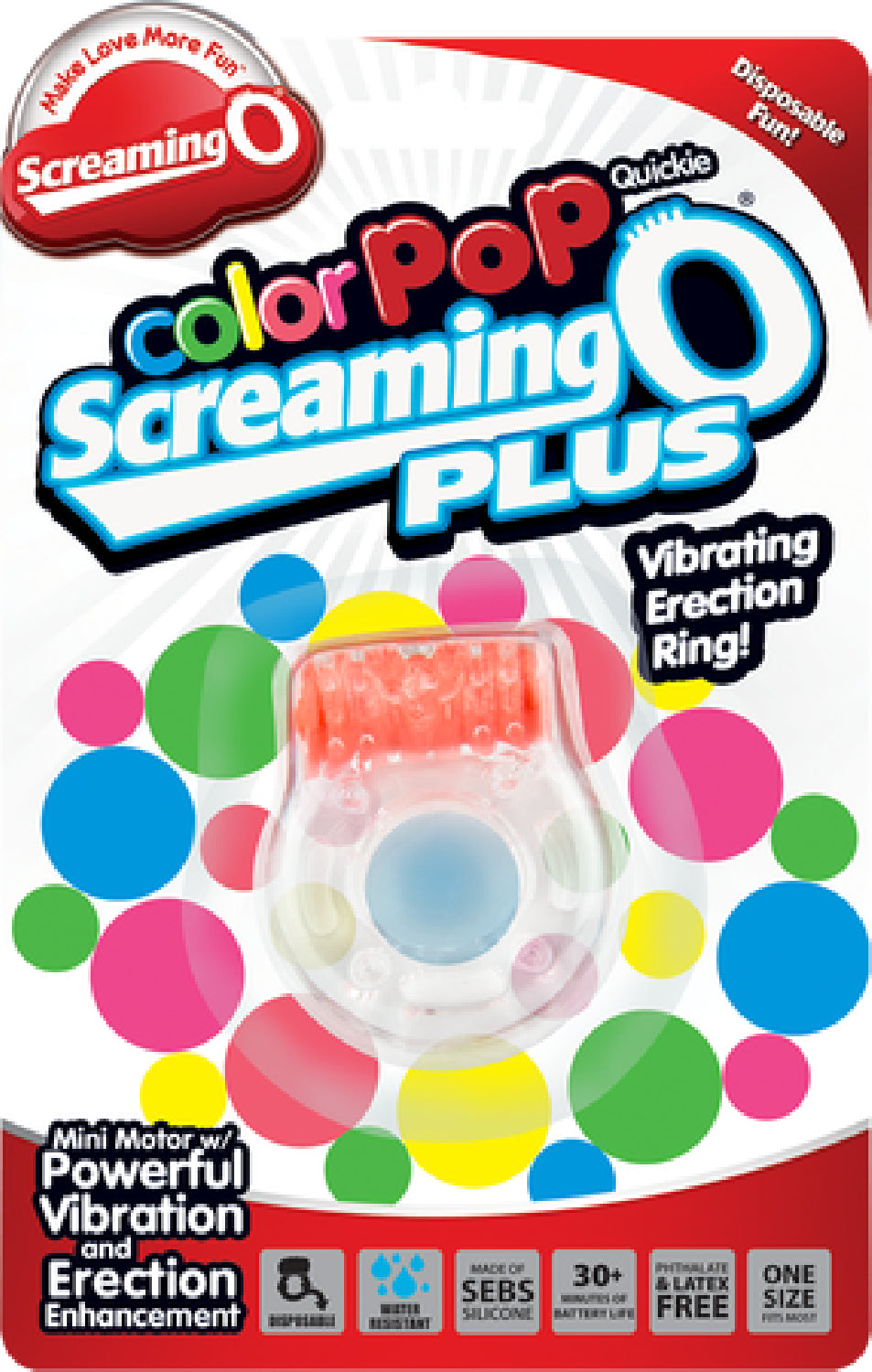 Screaming O Colour Pop Quickie Plus – Vibrating Erection Ring > Cock Ring > Vibrating - Tophatter Daily Deals