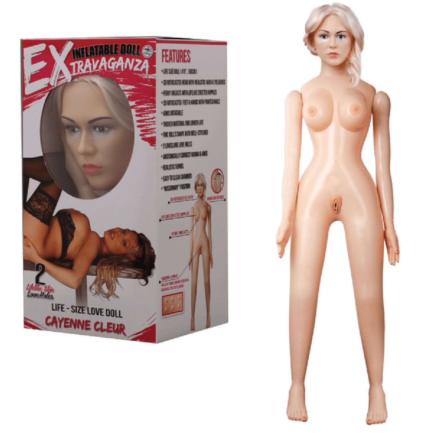 Cayenne Cleur – Realistic Lifelike Dolls with 3D Features and Pump Included 150cm Tall > Sex Toys > Sex Dolls > Inflatable - Tophatter Daily Deals