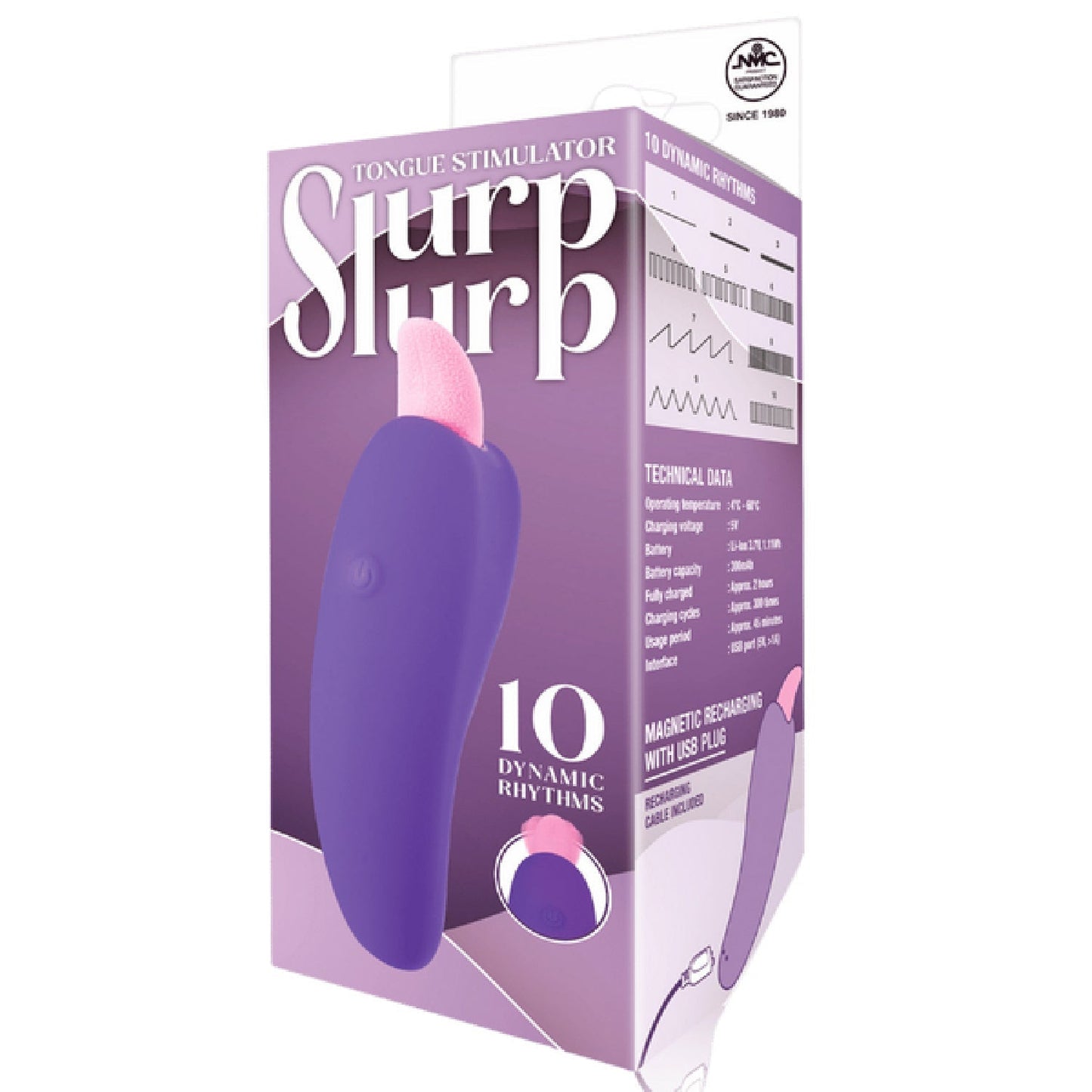 Slurp Slurp Tongue Stimulator – Magnetic Rechargeable 10 Rhythm Vibrator > Sex Toys For Ladies > Clitoral Vibrators and Stimulators - Tophatter Daily Deals