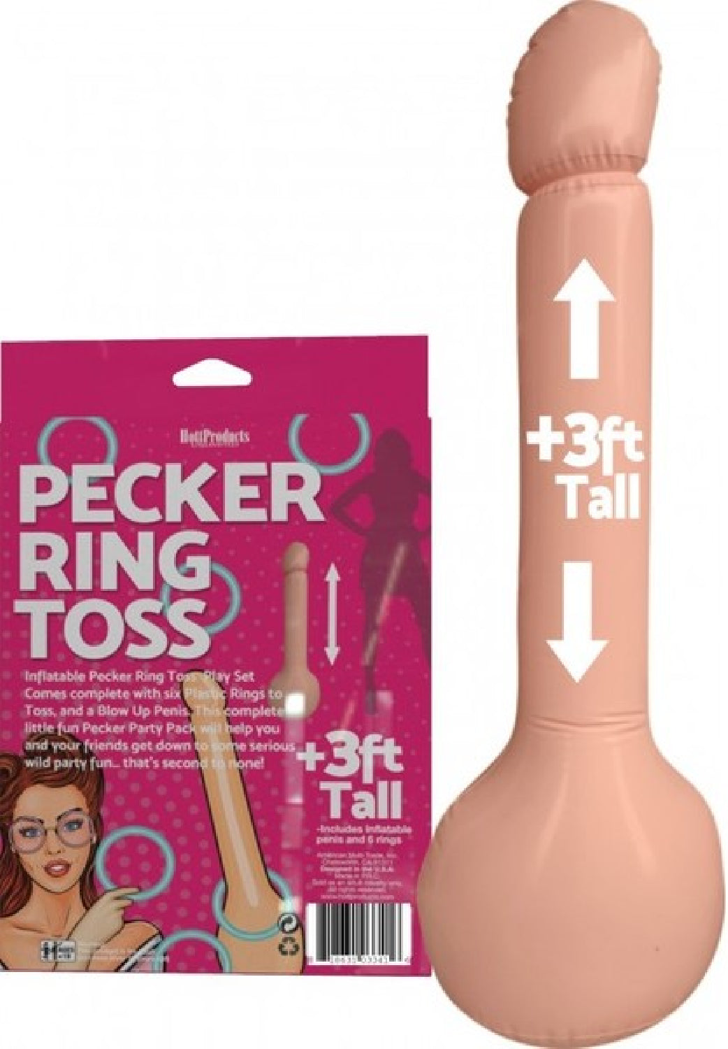 Pecker Ring Toss – Inflatable Party Game Set with Six Plastic Rings > Novelties > Games - Tophatter Daily Deals