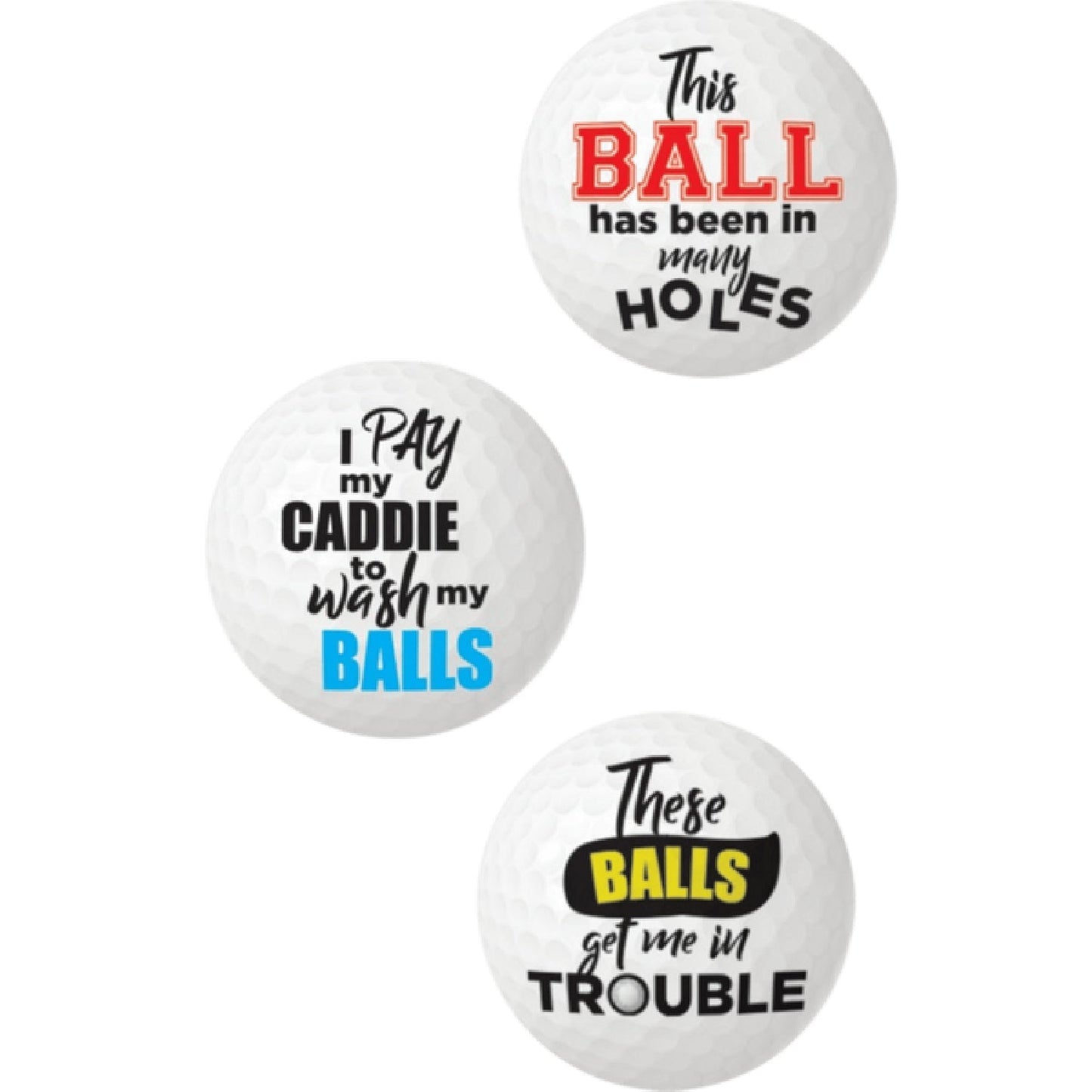 Balls Deep Novelty Golf Balls – Set of 3 Humorous Golf Ball Set > Novelties > Gag Gifts - Tophatter Daily Deals