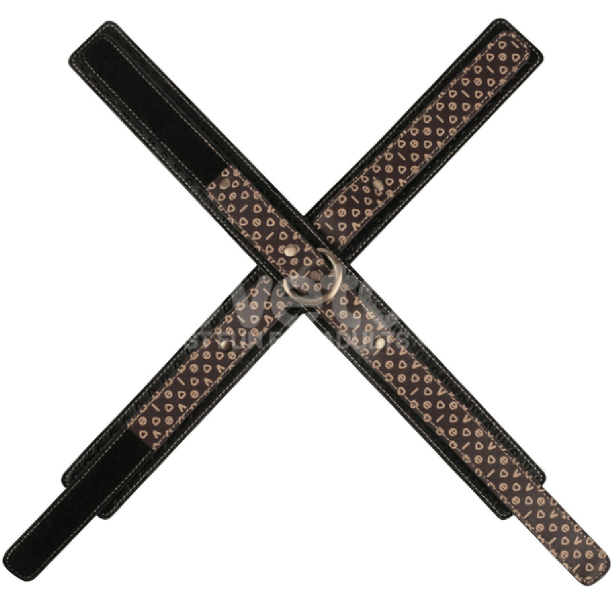 Rebellion Reign Crossed Handcuffs – Premium PU Wrist Cuffs with Velcro Closure > Bondage Gear > Restraints - Tophatter Daily Deals