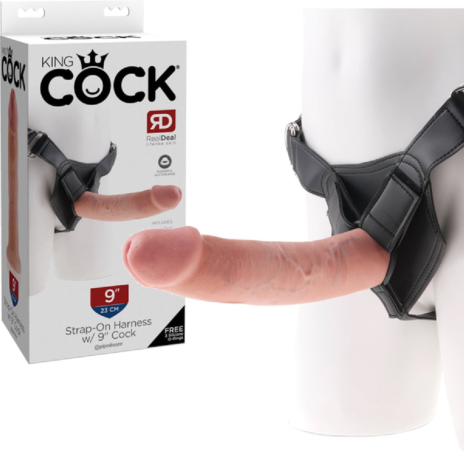 Strap On Harness With 9" Cock (Flesh) > Dildos > Strap On Harnesses - Tophatter Daily Deals