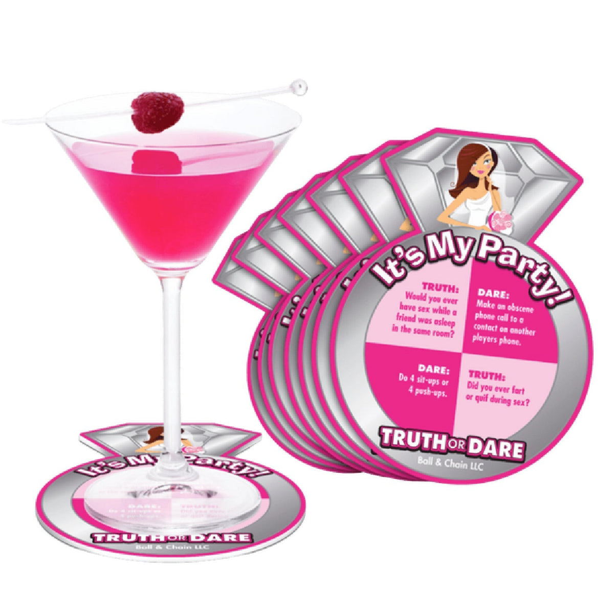 Bride to Be - Truth or Dare Game Coasters Set > Novelties > Bachelor & Bachelorette Items - Tophatter Daily Deals