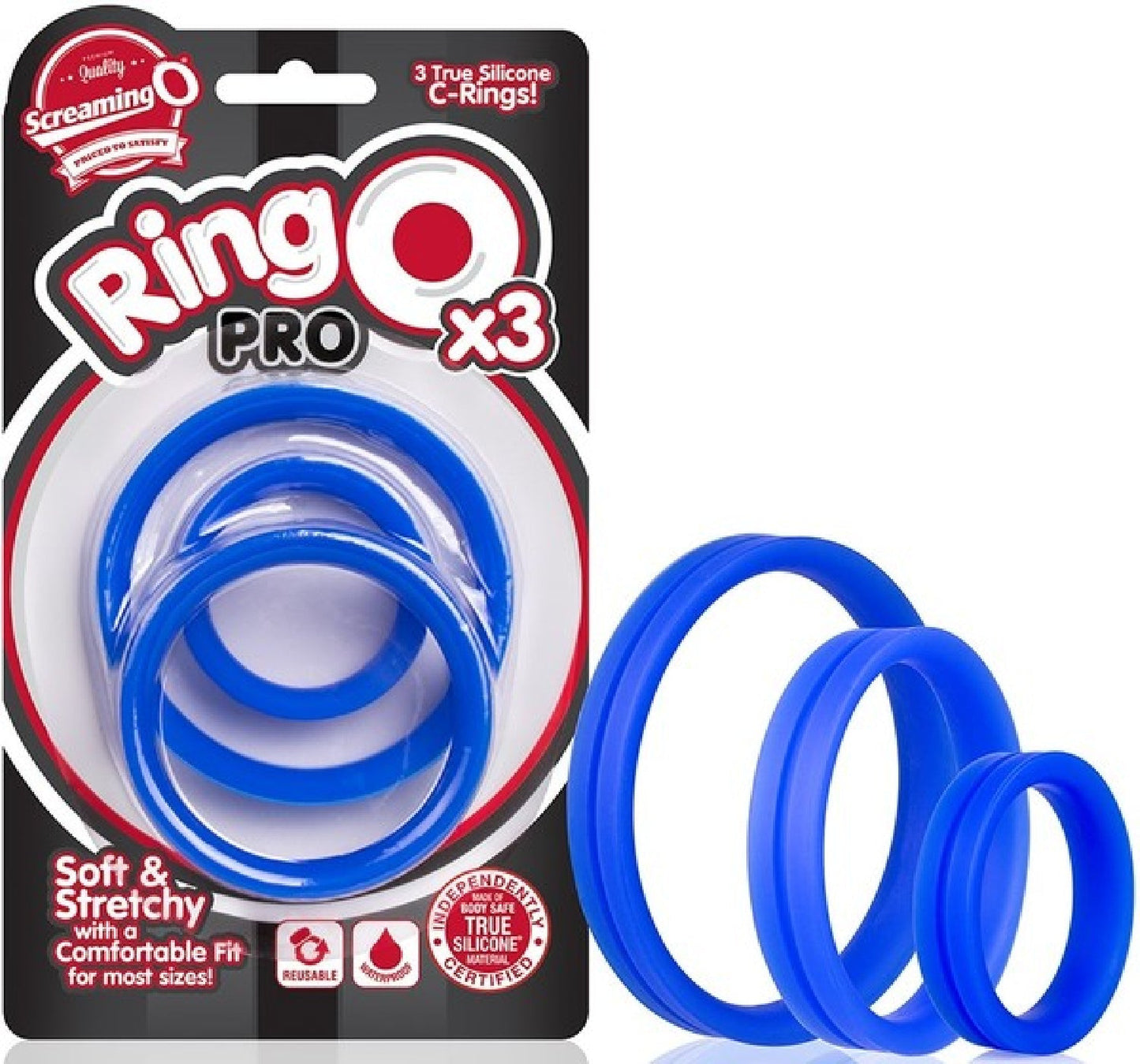 RingO Pro X3 – Durable True Silicone Cock Ring Set with Three Sizes > Cock Ring > Sets - Tophatter Daily Deals