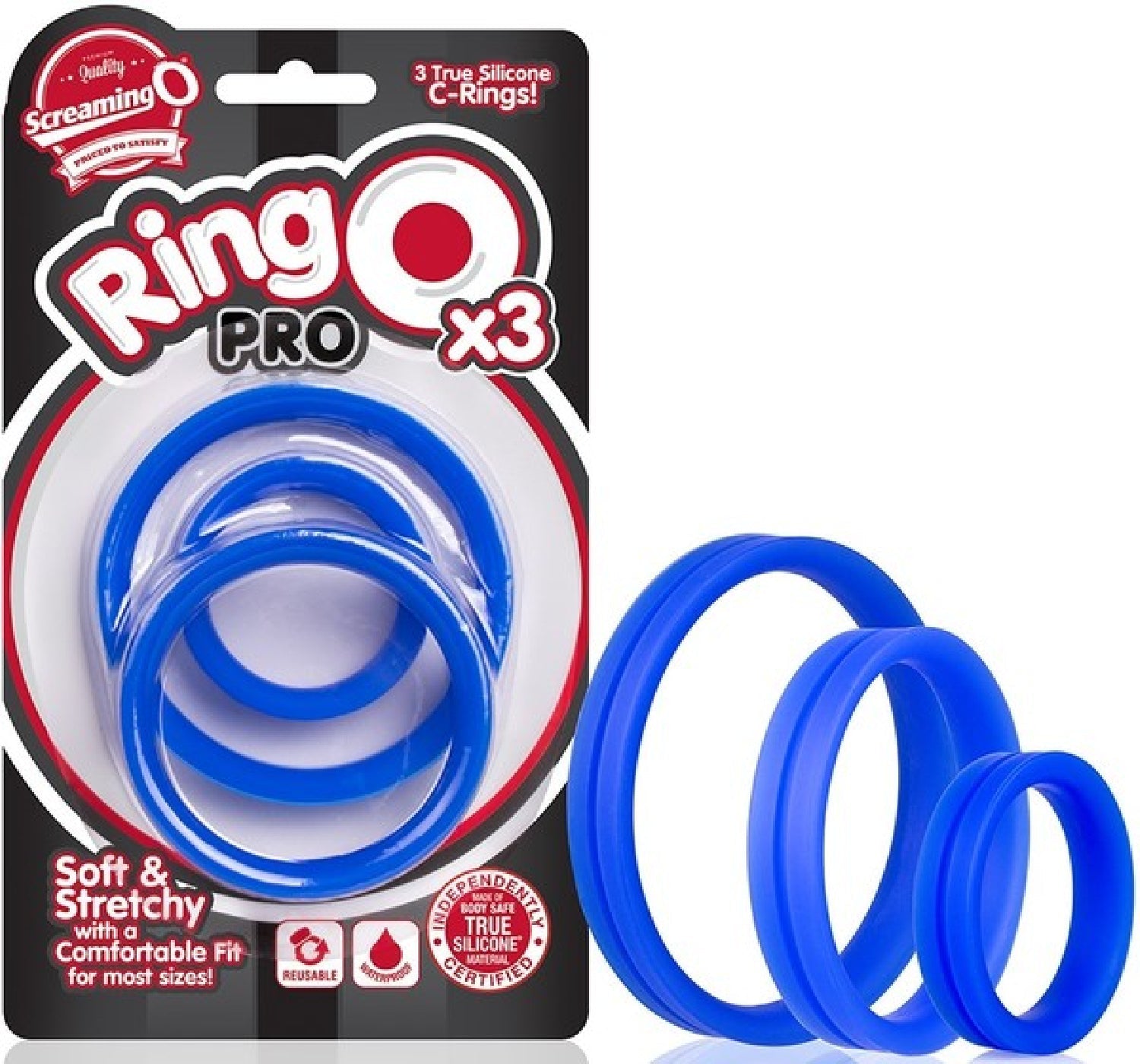 RingO Pro X3 – Durable True Silicone Cock Ring Set with Three Sizes > Cock Ring > Sets - Tophatter Daily Deals