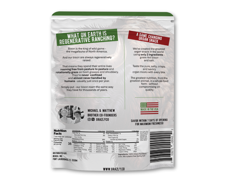 Bison Liver Crisps - 100% Grass-Fed/Finished Health & Wellness - Tophatter Daily Deals