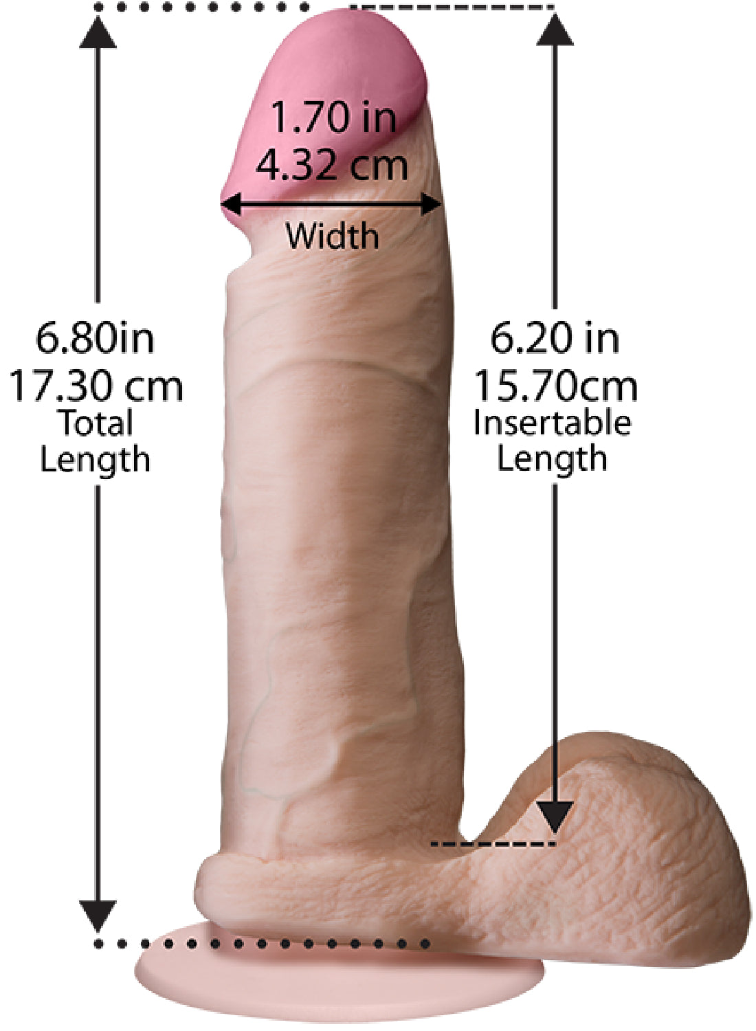 ULTRASKYN 6 Inch Realistic Suction Cup Dildo – Non-Phthalate Body-Safe Toy > Dildos > Realistic Dildos - Tophatter Daily Deals