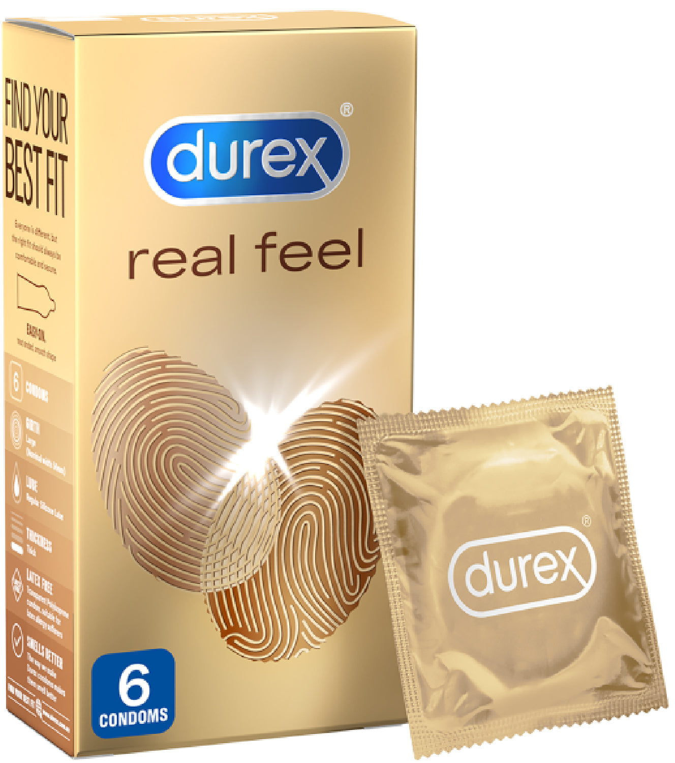 Durex RealFeel – Non-Latex Condoms 56mm Natural Skin Feeling 6 Pack > Essentials > Condoms - Tophatter Daily Deals