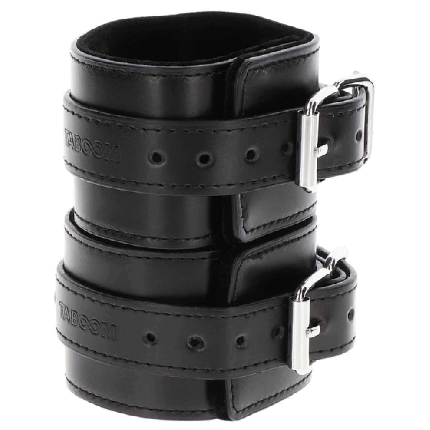 Taboom Wrist Cuffs – Adjustable Vegan Leather Bondage Wrist Cuffs with Velvet Lining > Bondage Gear > Restraints - Tophatter Daily Deals
