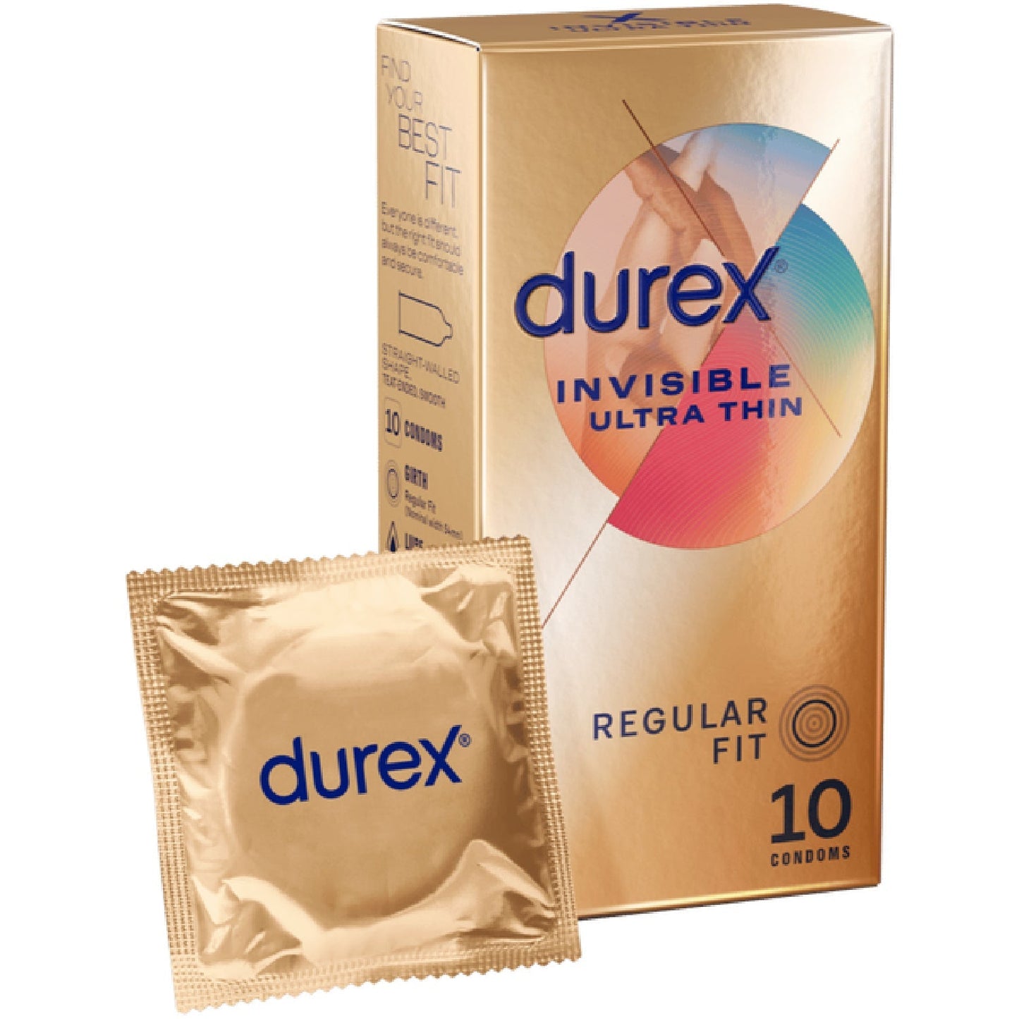 Durex Invisible Regular – Ultra Thin 54mm Nominal Width Condoms 10 Pack > Essentials > Condoms - Tophatter Daily Deals